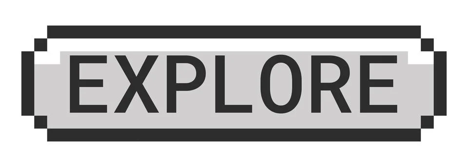 Explore monochrome pixel art button Stock Illustration