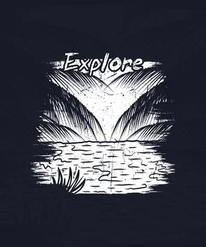 Explore more beach adventure silhouette t shirt design Stock Illustration
