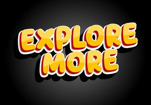 Explore more colorful 3d text on dark background Stock Illustration