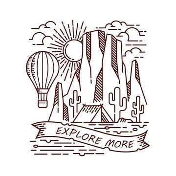 Explore more in the desert line illustration Stock Illustration