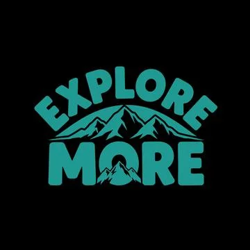 Explore more with a stunning mountain landscape design on a black background Stock Illustration