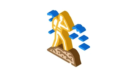 Explore mountain adventure isometric icon animation Stock Footage 327291876