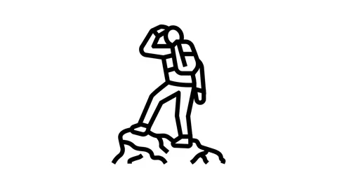 Explore mountain adventure line icon animation Stock Footage 326133594