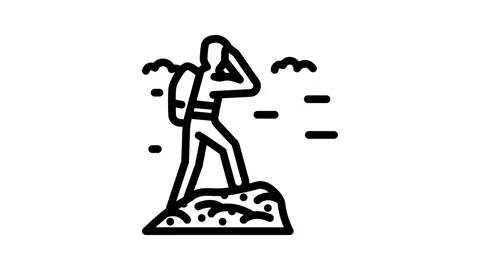 Explore mountain adventure line icon animation Stock Footage 326762769