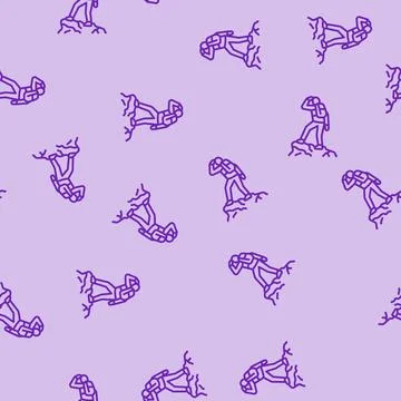 Explore mountain adventure line seamless pattern Stock Illustration