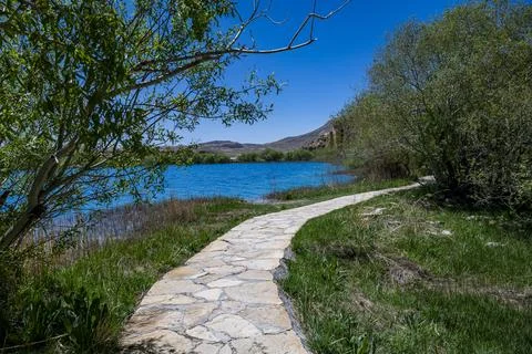 Explore multi coloured lakes in Band-e-Amir National Park while walking on a Stock Photos