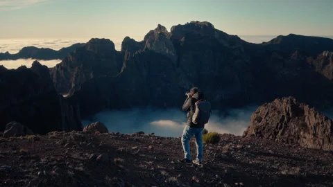 Explore the natural beauty of pico do arieiro on madeira island Stock Footage 321528829