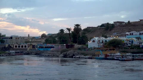 Explore Nile River Views in Aswan Egypt Stunning Landscapes and Rich History Stock-Footage 317931735