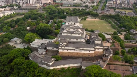 Explore Osaka Castle from above in stunning aerial views Stock Footage 320262901