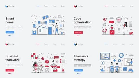 Explore our contemporary Web Template Vector Illustrations specifically designed Illustrazione stock