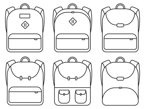 Explore our diverse Vector Backpacks Collection tailored for Marketing and .. Stock Illustration