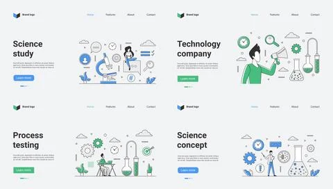Explore our extensive range of web templates for science study and technology Stock Illustration