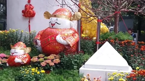 Explore a park filled with wonders and cultural treasures Stock Footage 241284637
