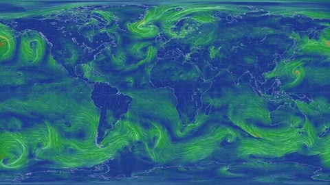 Explore Patterson Projection and Atmospheric Circulation in 4K Stock Footage 256624381
