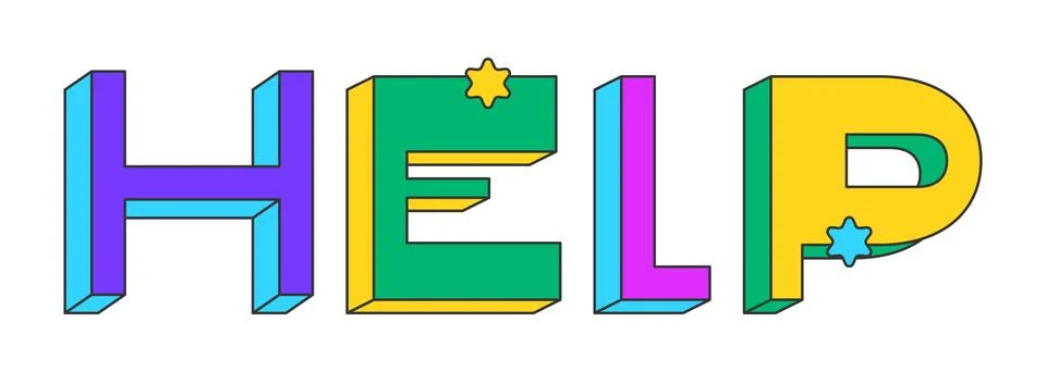 Explore playful 3D text design Illustrazione stock