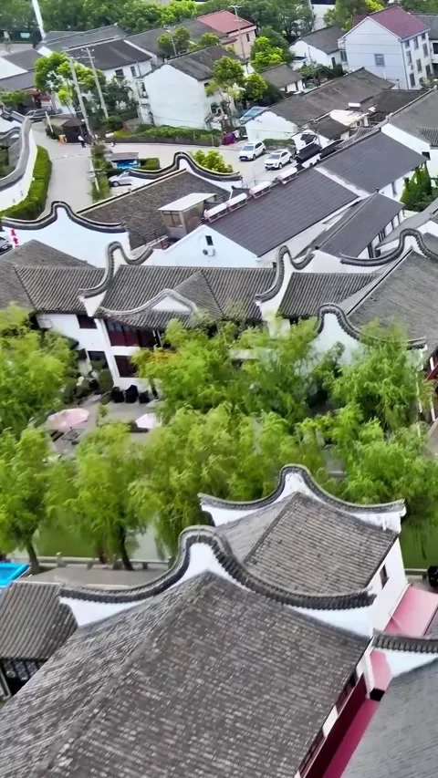 Explore Qingpu District in Shanghai from a bird's eye view Vídeos de archivo 335074608