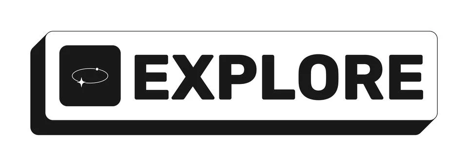 Explore rectangle UI web button 库存插图