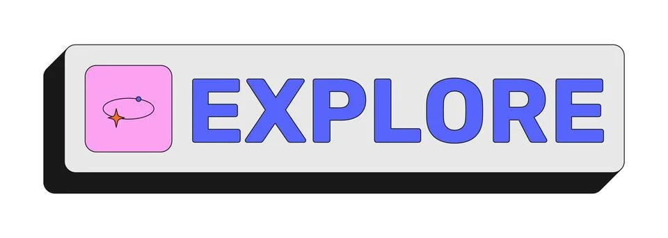 Explore rectangular UI web button 스톡 일러스트