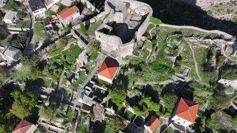 Explore the ruins of Stari Bar and the charming village surrounding the historic Video stock 287798304