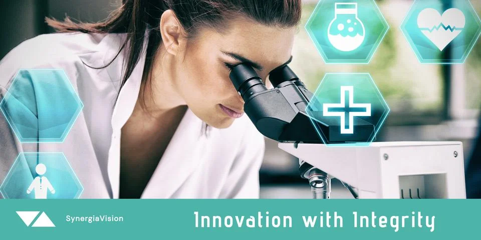 Explore scientific breakthroughs, researcher using a microscope Stock Photos