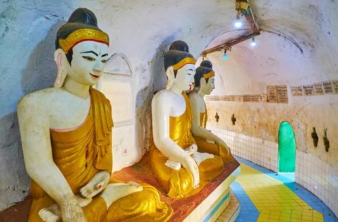 Explore the shrines of Shwe Gu Lay Paya, Bago, Myanmar Stock Photos
