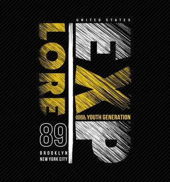 EXPLORE slogan design typography, vector design text illustration, poster, ba Stock Illustration