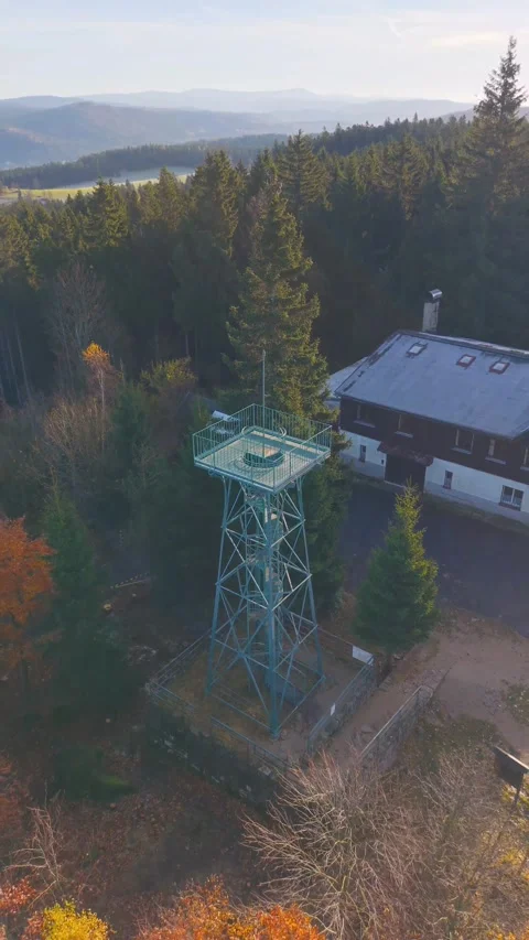 Explore Slovanka Tower in Jizera Mountains Stock Footage 329686816