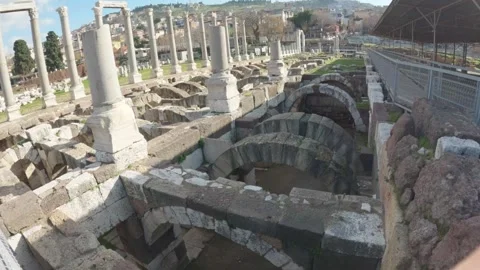 Explore Smyrna's Ancient Agora: A Journey Through History Stock Footage 302296776