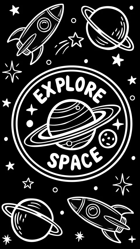 Explore Space Concept with Planets Rockets and Stars Theme Vídeos de archivo 333077578