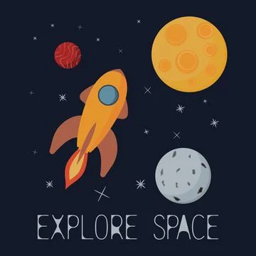 Explore space. Stock Illustration