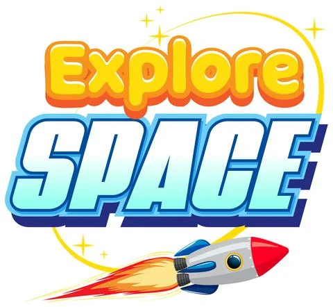 Explore Space word logo design Stockillustratie
