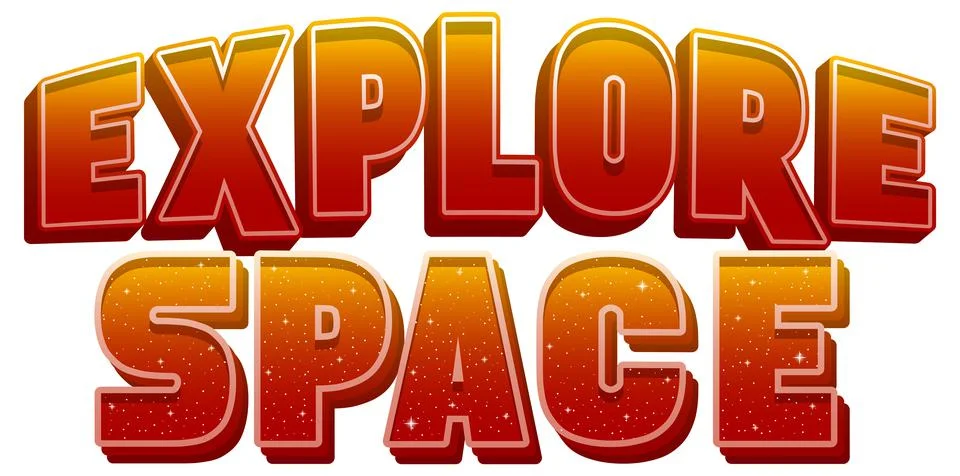 Explore Space word logo design イラスト素材