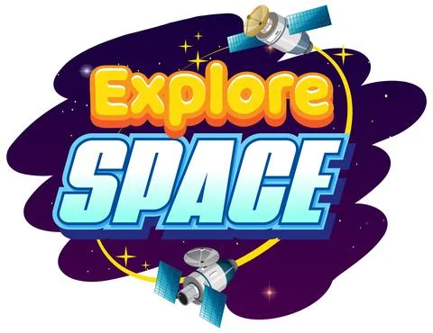 Explore Space word logo design Stockillustratie