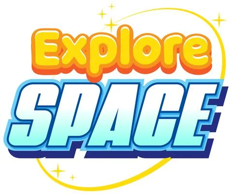 Explore Space word logo design Illustrazione stock