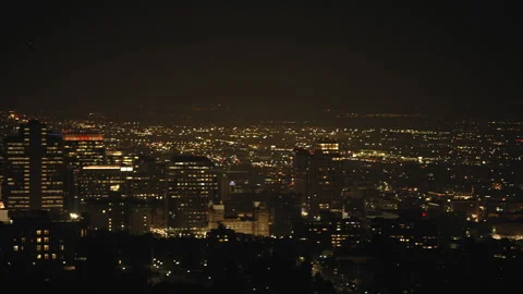 Explore the sparkling night views of Salt Lake City with captivating lights Stock Footage 310157695