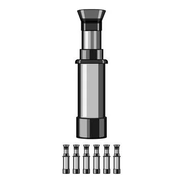 Explore spyglass search cartoon vector graphic Stock Illustration