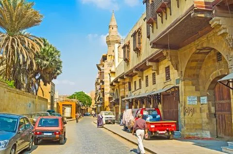 Explore the streets of Islamic Cairo district, on Oct 10, 2014 in Cairo, Egyp 写真素材