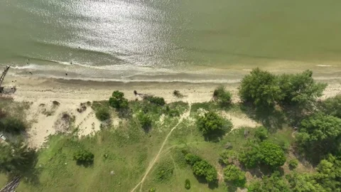 Explore the stunning aerial views of Mersing Malaysia's coastline Stock Footage 313435886