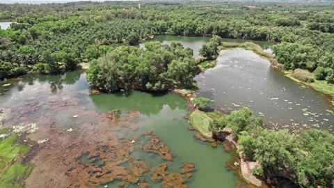 Explore stunning aerial views of Thailand's natural beauty with rivers and hills Video stock 310557164
