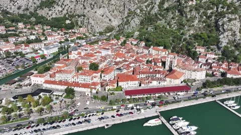 Explore the stunning architecture and vibrant streets of Kotor Old Town from Stock Footage 287780983