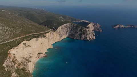 Explore the stunning cliffs and crystal clear waters of zakynthos greece Stock Footage 337375466