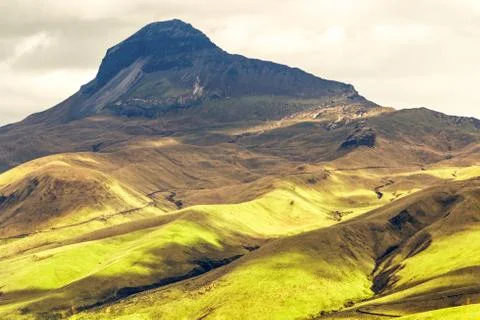 Explore the stunning Corazon Volcano in the Ecuadorian Andes,an extinct volcano Foto stock