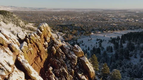 Explore the stunning mountain rocks and vibrant forest town surrounded by Stock Footage 288901909