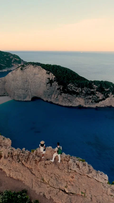 Explore the stunning Navagio Beach in Zakynthos, Greece, with breathtaking views Stock Footage 337366969