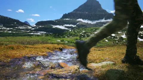 Explore the stunning scenic views of Glacier National Park, located in beautiful Stock Footage 313377165