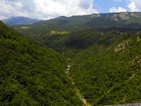Explore the Stunning Tara River Canyon in Montenegro Surrounded by Lush Gre.. Stock Photos
