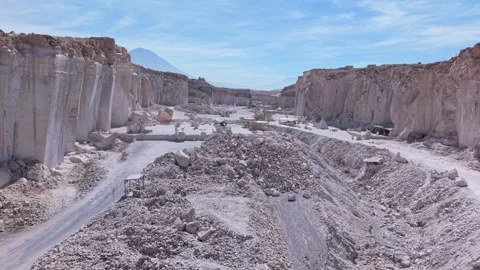 Explore the Stunning Volcanic Rock Quarries of Ruta del Sillar in Arequipa, Peru Stock Footage 332246660