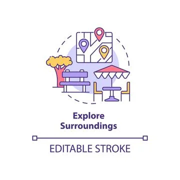 Explore surroundings concept icon Stock-Illustration