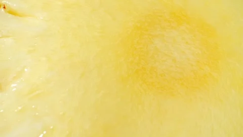 Explore the tantalizing texture and vibrant colors of a juicy Pineapple Slice Stock Footage 246594608