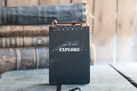 Explore text and old books Stock Photos